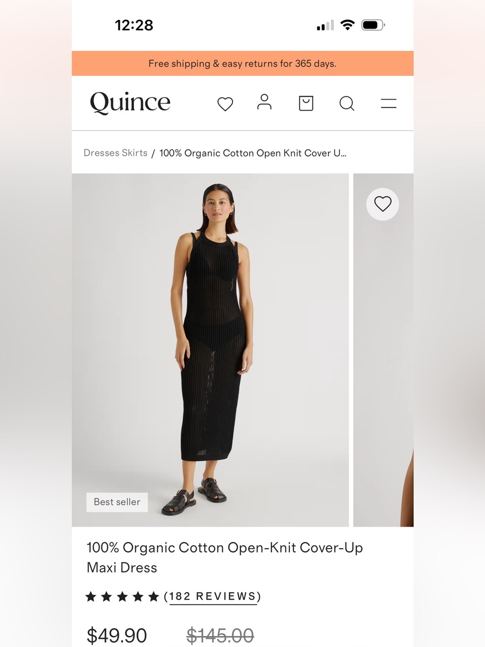Quince Black Mesh Halter Maxi Dress